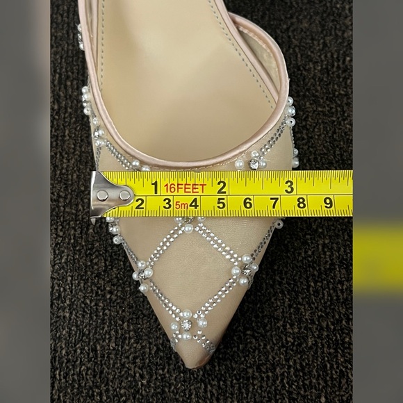 Betsey Johnson Cruze Nude Rhinestone Heels Women’s Size 10M - Picture 13 of 16